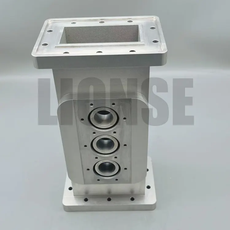 Blok Aluminium Cnc Machining Logam nganggo bolongan